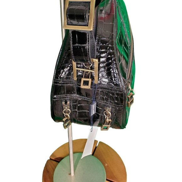 Helen Welsh Black Crocodile Embossed Leather Shoulder Bag W/ Dust Bag $398 NEW - Picture 8 of 10